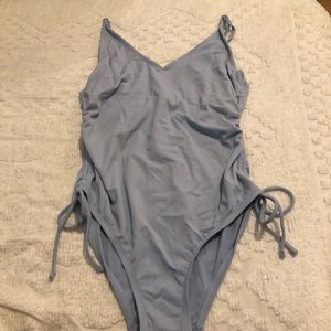 Time and tru baby blue tie one piece bathing suit